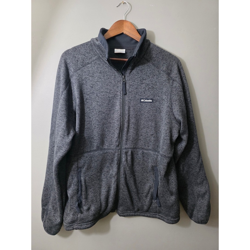 Columbia Mens XL Full Zip Fleece Jacket Gray Heather AL0569 1958931